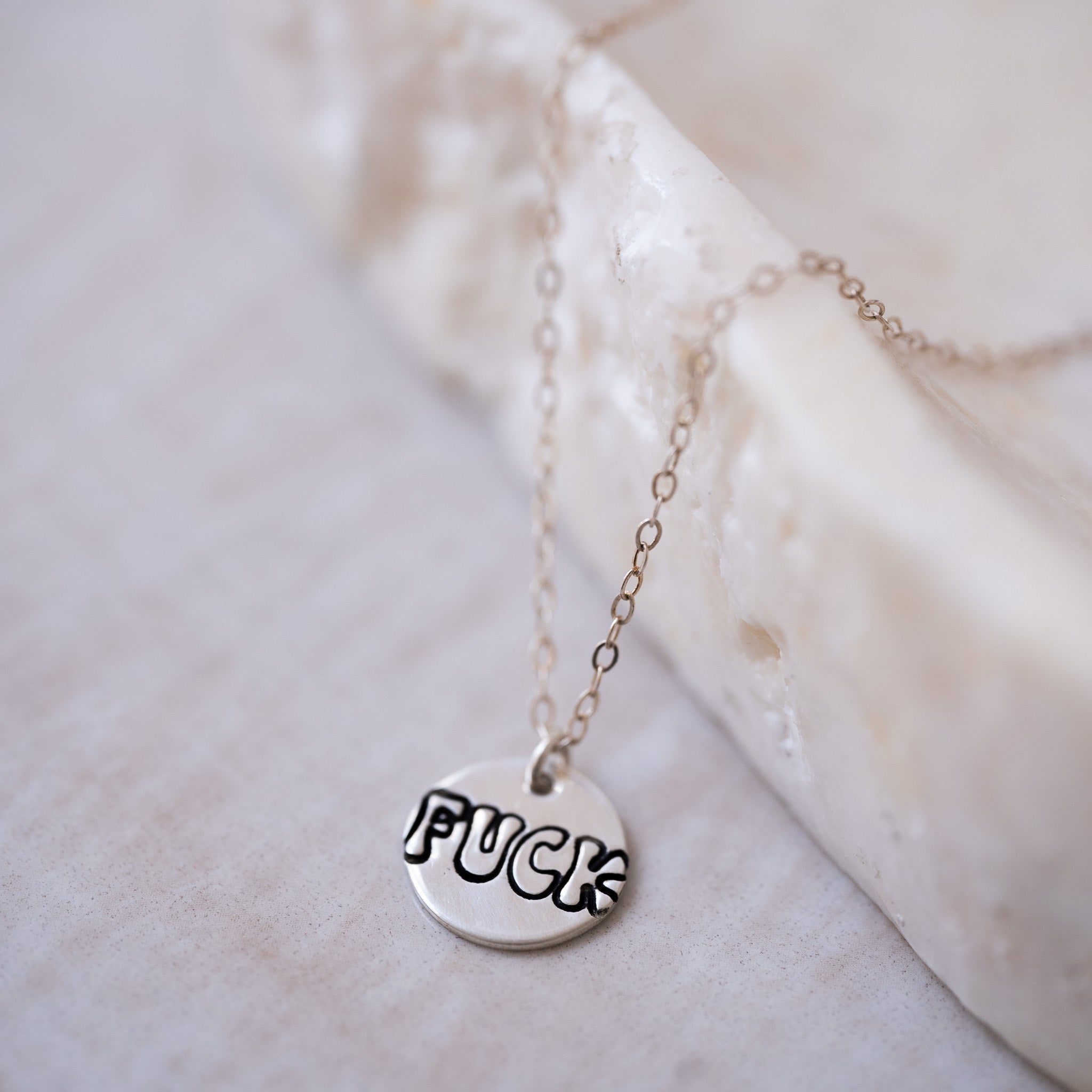 Retro Fuck Charm Necklace