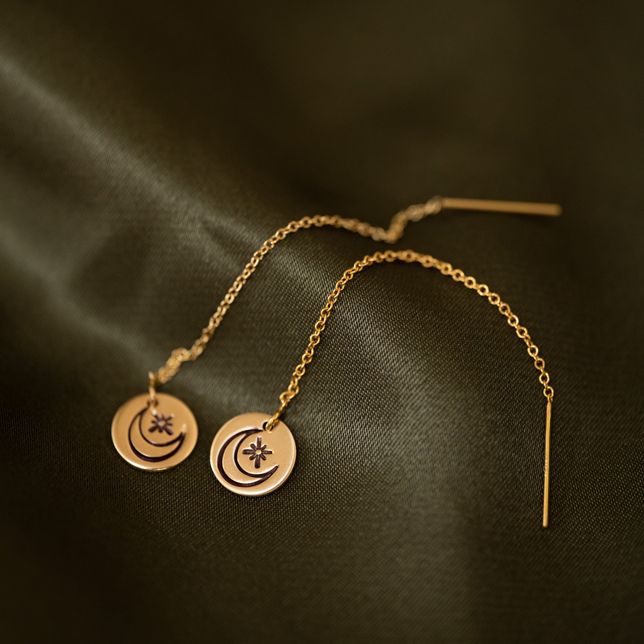 Celestial Moon Ear Threaders