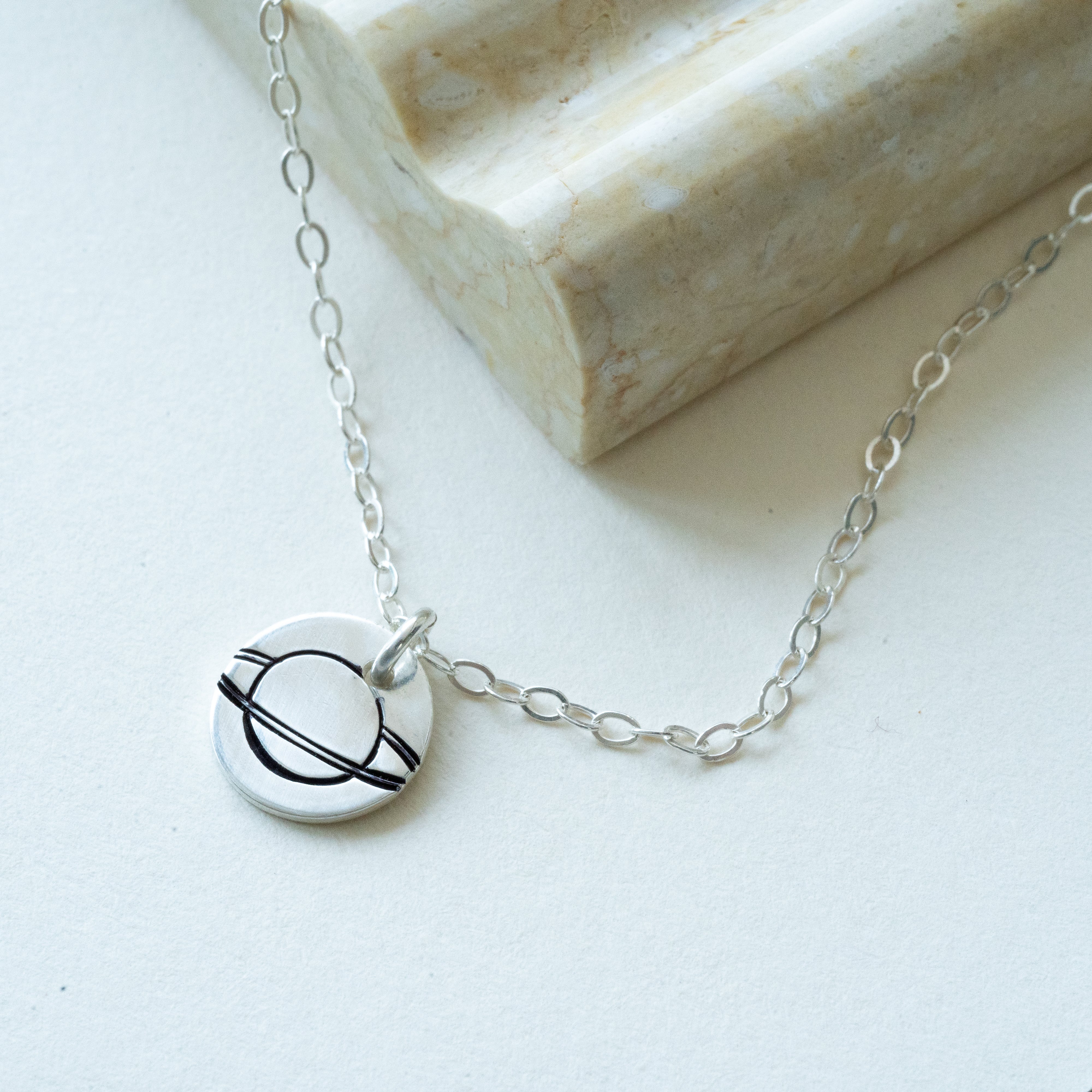 Saturn Charm Necklace